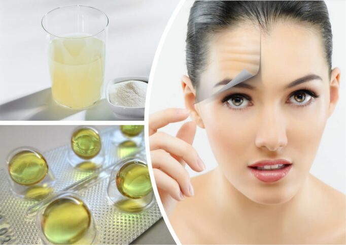 Serum containing vitamins to promote facial skin rejuvenation